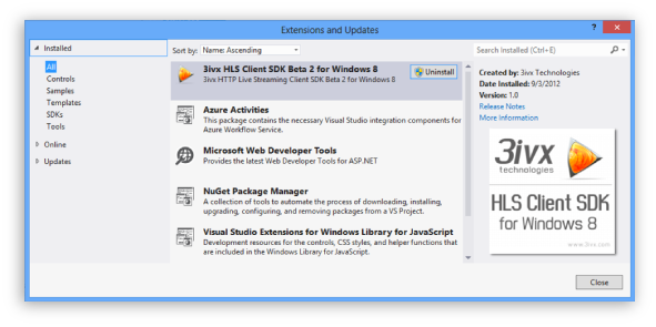 3ivx HLS Client SDK Screenshot