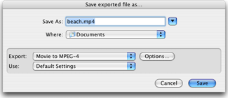 QuickTime Pro - Save exported file as...