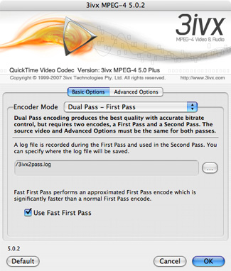 3ivx MPEG-4 - Dual Pass - First Pass
