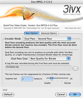 3ivx MPEG-4 - Dual Pass - Second Pass