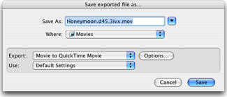 QuickTime Pro - Save exported file as...