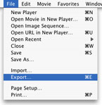 QuickTime Pro - File Menu