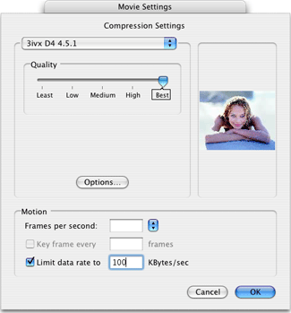 QuickTime Pro - Compression Settings